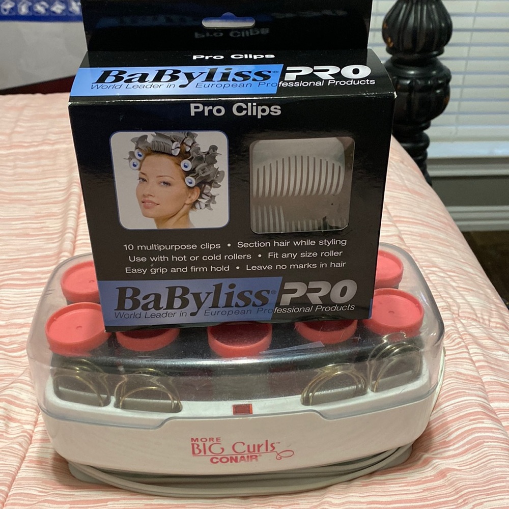 Big curls hot rollers with brand new in box professional clips